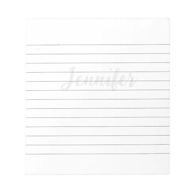 Simple Lined Custom Name Notepad (Front)