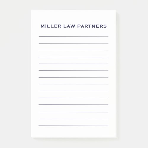 Simple Lined Personalized Business Post_it Notes