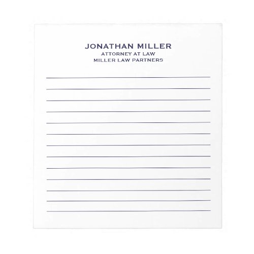 Simple Lined Professional Notepad