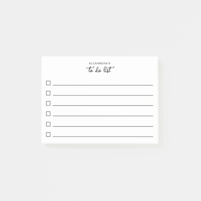 Simple Lined To Do List Checkboxes Script Name Post-it Notes (Front)