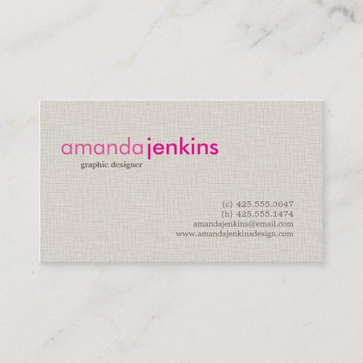Customizable Simple Linen Calling Card Business Card Template