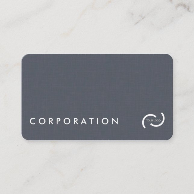 Simple linen texture business cards. White back. Business Card (Front)