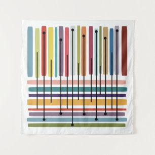 Simple Lines Abstract Art Colorful Tapestry