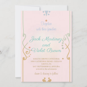 Simple Lines and Soft Colors wedding invitation