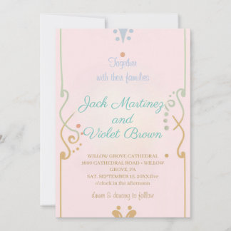 Simple Lines and Soft Colors wedding invitation