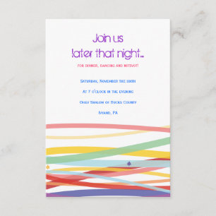 Simple Lines Bat Bar Mitzvah Party Card