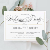 Simple Lines Calligraphy Elegant Welcome Party