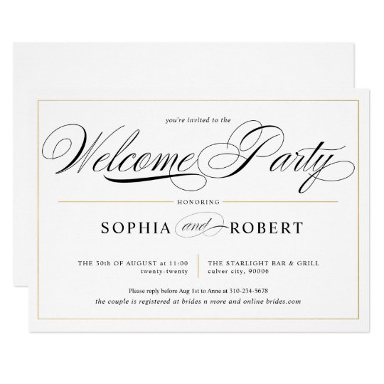 Simple Lines Calligraphy Elegant Party Invitation