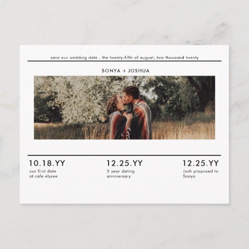 Simple Lines Milestone Photo Save the Date Postcard