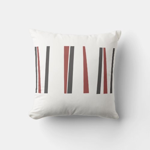 SIMPLE LINES Red Black Retro DESIGN Throw Pillow