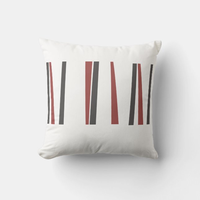 SIMPLE LINES Red Black Retro DESIGN Throw Pillow (Front)
