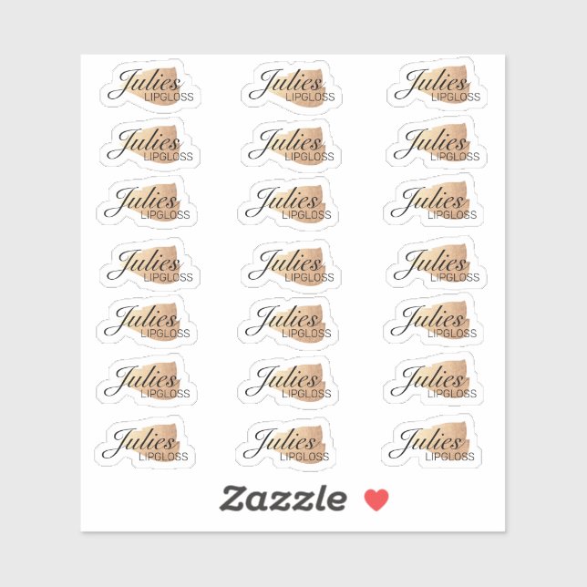 Simple Lip Gloss Packaging Gold Logo Branding   Sticker (Sheet)