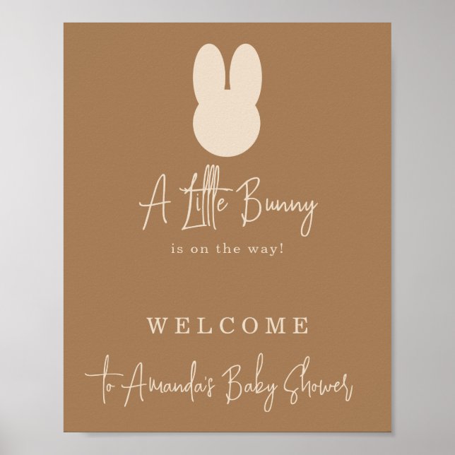 Simple Little bunny baby shower  Poster (Front)