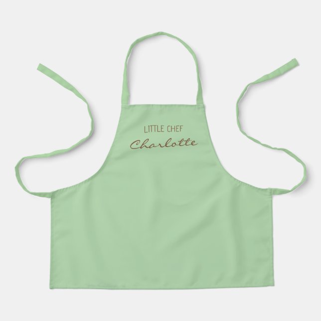 Simple Little Chef Custom Name  Apron (Front)