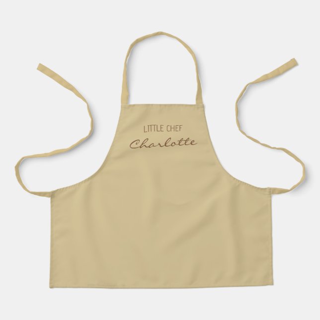 Simple Little Chef Custom Name  Apron (Front)