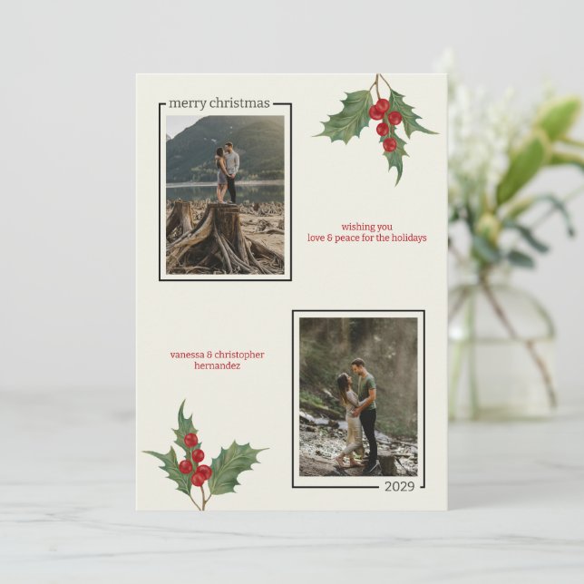 Simple Little Christmas Holiday Card (Standing Front)