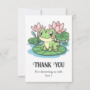 Simple Little Frog Baby Shower Thank You Card