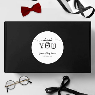 Simple Little Gentleman Baby Shower Cute Thank You Classic Round Sticker