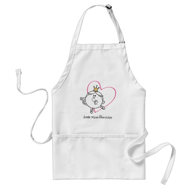 Simple Little Miss Princess | Pink Heart Adult Apron (Front)