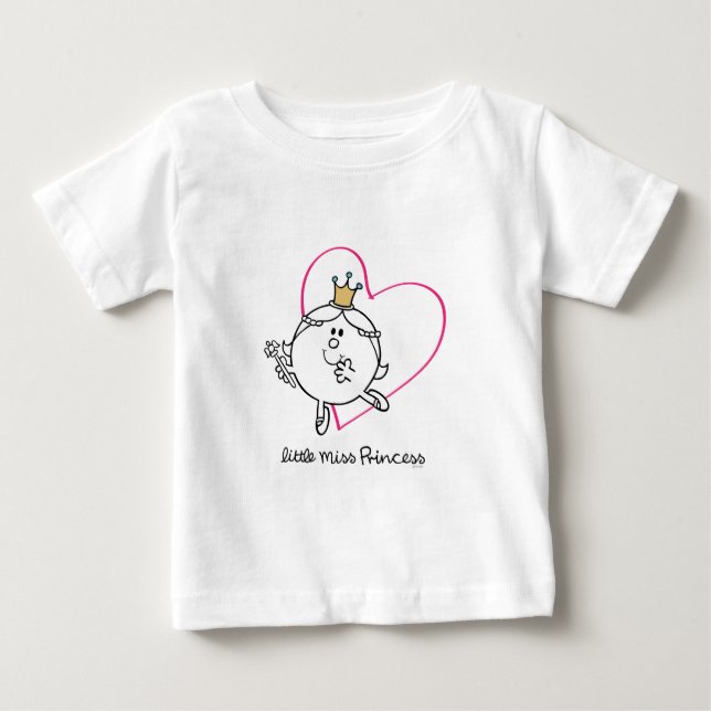 Simple Little Miss Princess | Pink Heart Baby T-Shirt (Front)