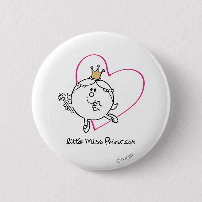 Simple Little Miss Princess | Pink Heart Button (Front)