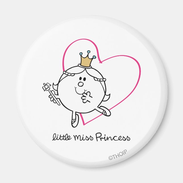 Simple Little Miss Princess | Pink Heart Magnet (Front)
