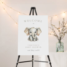 Simple Little Peanut Elephant Baby Shower Welcome