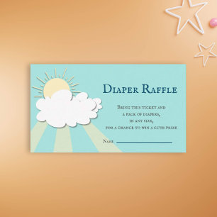 Simple Little Sunshine Baby Shower Diaper Raffle Enclosure Card