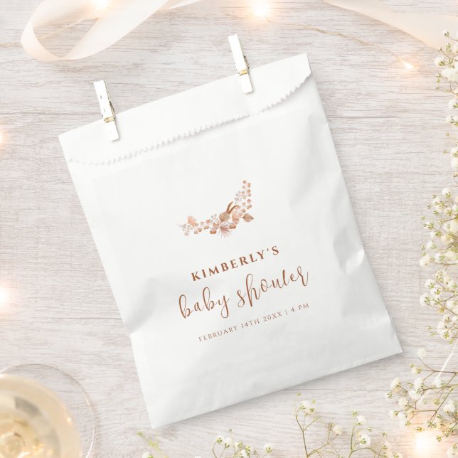 Simple Little Wildflower Boho Baby Shower Favor Bag (Clipped)