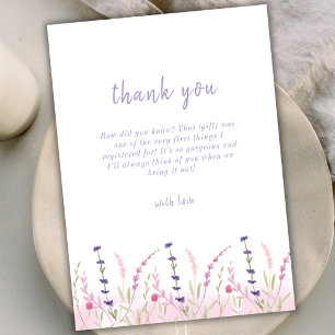 Simple Little Wildflower Garden Baby Shower Thank You Card