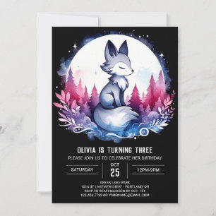 Simple Little Wolf Birthday Invitation