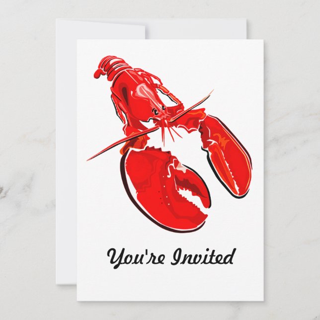 Simple Lobster Painting Invitation (Front)