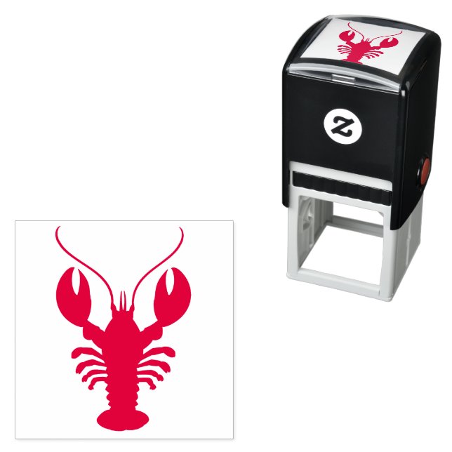 Simple Lobster Seafood Nautical Self-inking Stamp (In Situ)