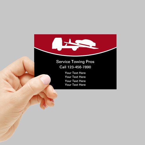Simple Local Automotive Towing Business Cards