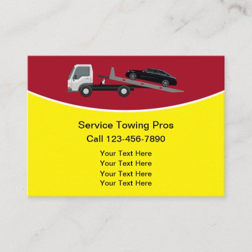 Simple Local Car Roadside Towing Business Cards