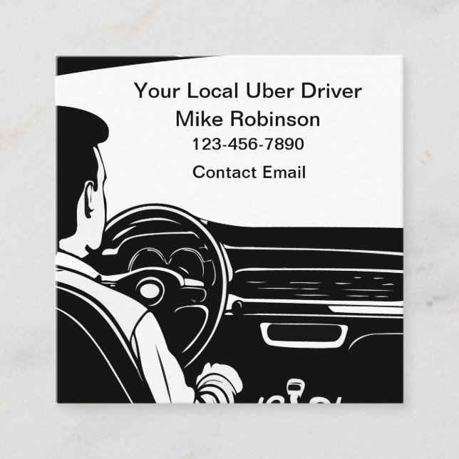 Simple Local Uber Driver Theme Business Cards (Front)