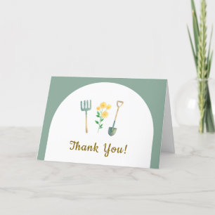 Simple Locally Grown Floral Gardening Baby Shower Thank You Card