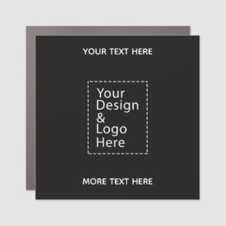 Simple Logo and DesignText Business Branding Black Car Magnet