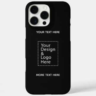 Simple Logo and DesignText Business Branding Black iPhone 16 Pro Max Case