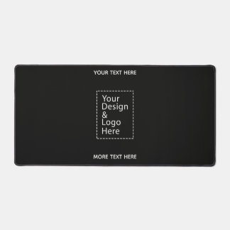 Simple Logo and DesignText Business Branding Black Desk Mat