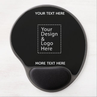 Simple Logo and DesignText Business Branding Black Gel Mouse Pad