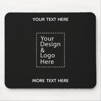 Simple Logo and DesignText Business Branding Black Mouse Pad