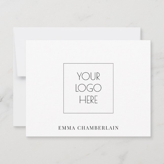 Simple Logo And Name Note Card (Front)