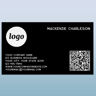Simple Logo and QR Code Business Card Magnet