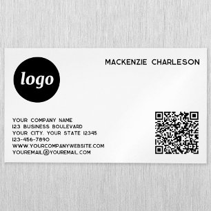 Simple Logo and QR Code Business Card Magnet
