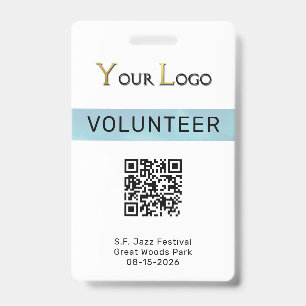 Simple Logo and QR Code Event  Badge