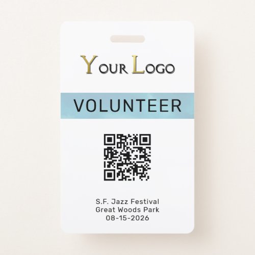 Simple Logo and QR Code Event  Badge