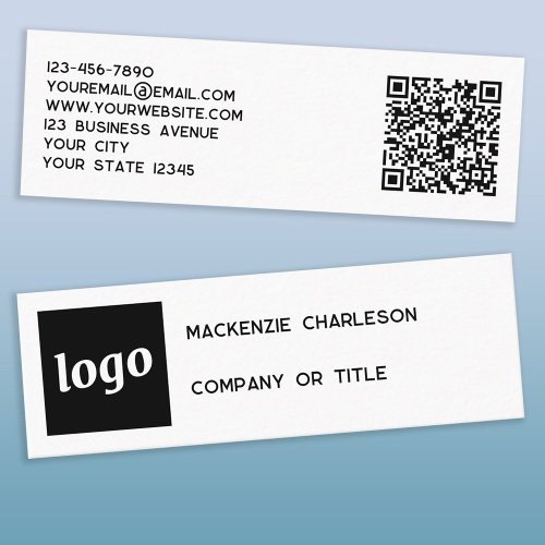 Simple Logo and QR Code Mini Business Card