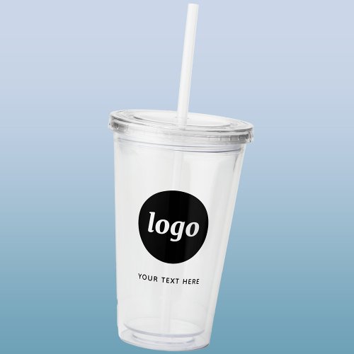 Simple Logo and Text Business Acrylic Tumbler
