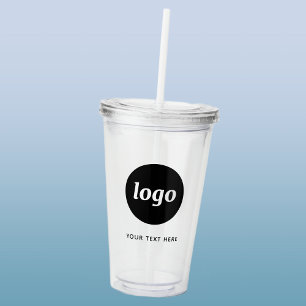 Simple Logo and Text Business Acrylic Tumbler